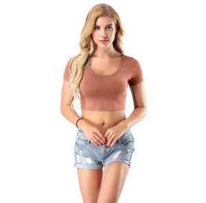 Summer Crop Top in Peach color